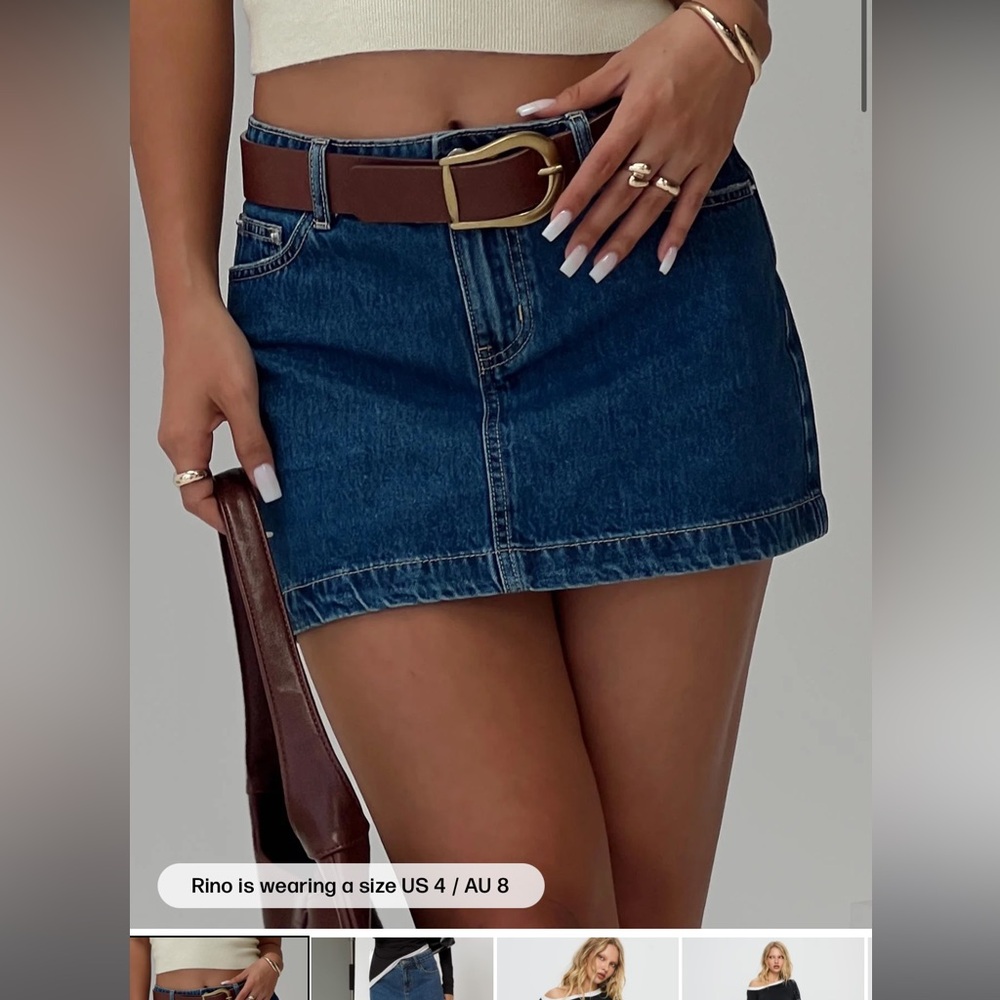 Princess Polly Blue Denim Mini Skirt